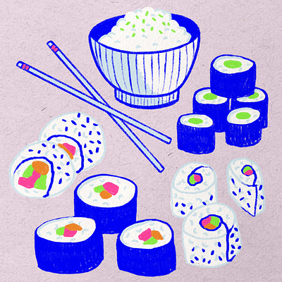 Sushi! food illustration illustration procreate sushi