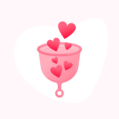 Menstrual cup branding concept illustration intimacy menstrual cup only women womens health