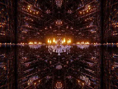 Infinite Mirror Room 3d 3d render cinema 4d design glass lighting material