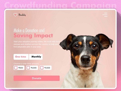 Crowdfunding Campaign UI 100dayuichallenge branding crowdfundingcampaign dailyui day32 design dog donation donation figma graphic design illustration logo ui vector