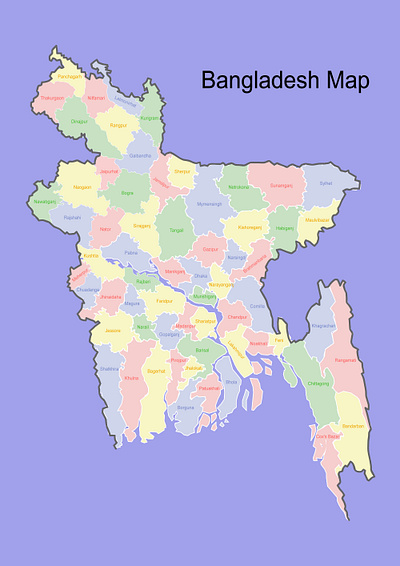 Bangladesh Map 64 bangladesh district graphic design map vecto