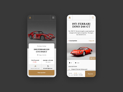 Auction webdesign auction branding car design graphic design illustration interface iphone minimal mobile photography ui ux vector veteran car webdesign