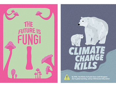 Environmental Posters adobe illustrator adobe photoshop animals design fungi graphic design illustration nature plants poster design posters typographic typography