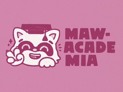 Maw-Academia academia branding cat cute design doodle flat fun graphic design illustration japanese kawaii logo logotype personage print t shirt design typography