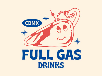 Full Gas Drinks Motorcycle bar branding custom drink graphic design harleydavidson illustration kustom logo mexico motorcycle