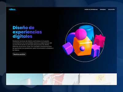 Rubico site 3d branding design mexico site ui ux website