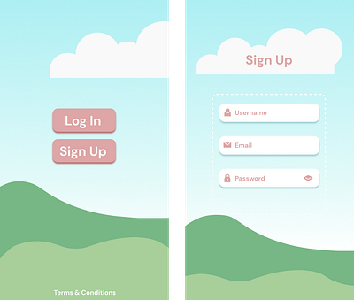 Daily UI Challenge Day 1: Sign Up app branding cute design field game graphic design illustration log in pastel sign in sign up ui user ux