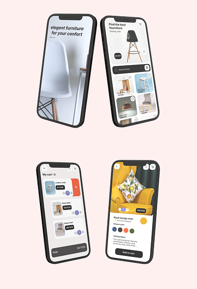 fourniture app store app design typography ui ux