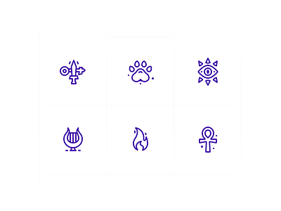 Dungeons & Dragons - iOS App Icons 2d dd dragons dungeons icon icon set illustration ios line outline