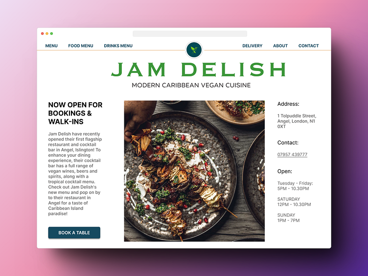 Reimagining Jam Delish's Landing page by Shan on Dribbble