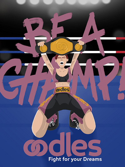 Be a Champ! - Oodles [3/3] advertising boxe digital art digital painting illustration poster illustration sport