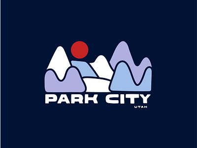 Park City Utah adventure branding illustration logo mountains outdoors park city ski sun utah