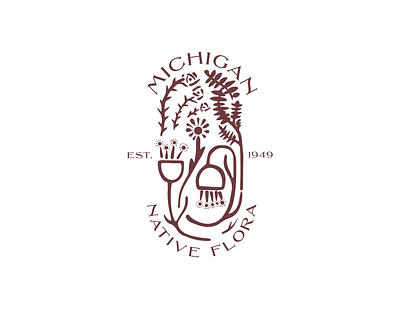 Michigan Native Flora graphic design illustration print tshirt
