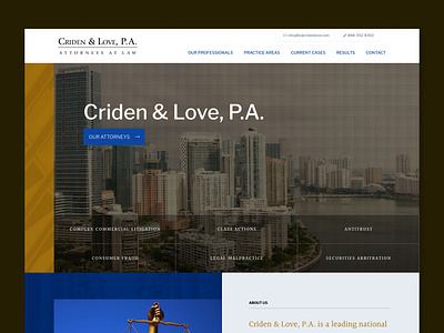 Criden & Love - Law Firm law ui ux web web design