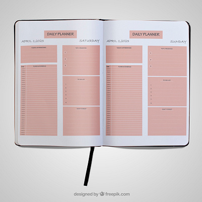 Daily Planner template branding concept creative custom design daily planner design graphic design minimalistic notebook planner text tracker vector weekly planner