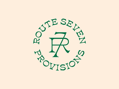 Route 7 Provisions Logo Option badge branding farming food logo monogram produce provisions typography