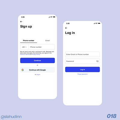 Log in and Sign up secreens app app design design ui uiux web design webdesign