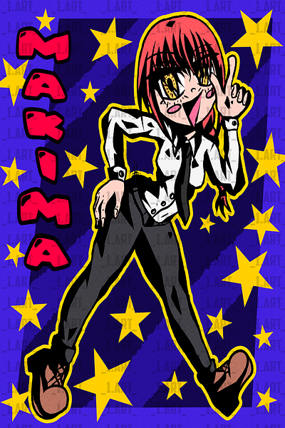M A K I M A - C A R T O O N Y - 2 animation anime app branding chainsawman design fanart graphic design illustration logo makima ui