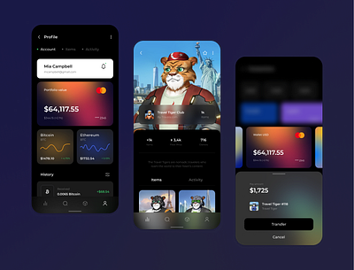 Crypto Wallet - NFT app appdesign appdesigner crypto wallet nft cryptodesign cryptowallet design designer marketplace nft website mobile mobiledesign nftdesign ui uidesigner uiux ux uxdesigner walletdesign web webdesigner