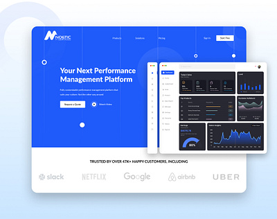 Noetic SaaS Landing page app charts dashboard design graphic design illustration landing landing page modern saas ui uiux ux vector webdesign website websitedesign