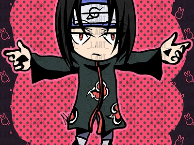 I T A C H I - C A R T O O N Y akatsuki animation anime app branding design fanart graphic design illustration itachi logo ui