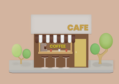 Coffee Shop 3D Illustration 3d graphic design motion graphics
