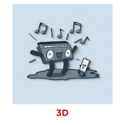 Day 03 - Radio (Rádio) 3d 3d art 3d illustration cute illustration kawaii vector