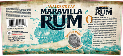 Maravilla Rum Label Illustrated by Steven Noble artist artwork branding design engraving etching illustration ink line art pen and ink scratchboard steven noble woodcut
