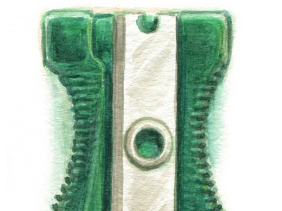 Pencil Sharpener art artist artwork drawing green hand drawn illustration watercolor watercolour