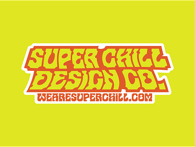 Super Chill Design Co. 2023 Rebrand 60s 70s acid agency branding green groovy identity logo minimal orange tiki vector yellow