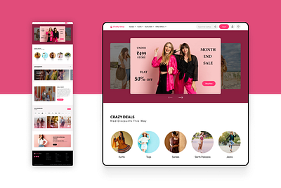 Online Women's Clothes Shopping landing page logo uiux design website