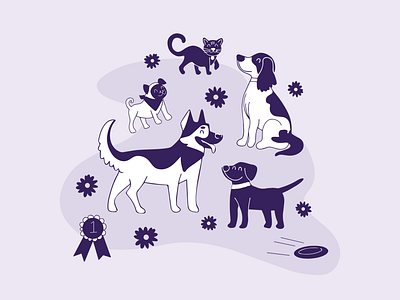 Dog and Cats Illustration design graphic design illustration pets