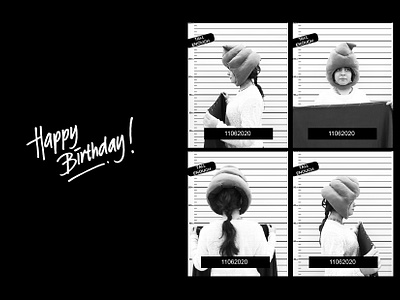 Birthday Mugshots birthday cover page customized design graphic design humour illustration poster print print design typography