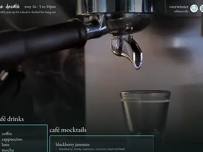 Coffee shop pop-up event framer landing page no code ui design ux design visual design website design