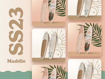 Paddle Board Summer Collection Designs design graphic design mock up