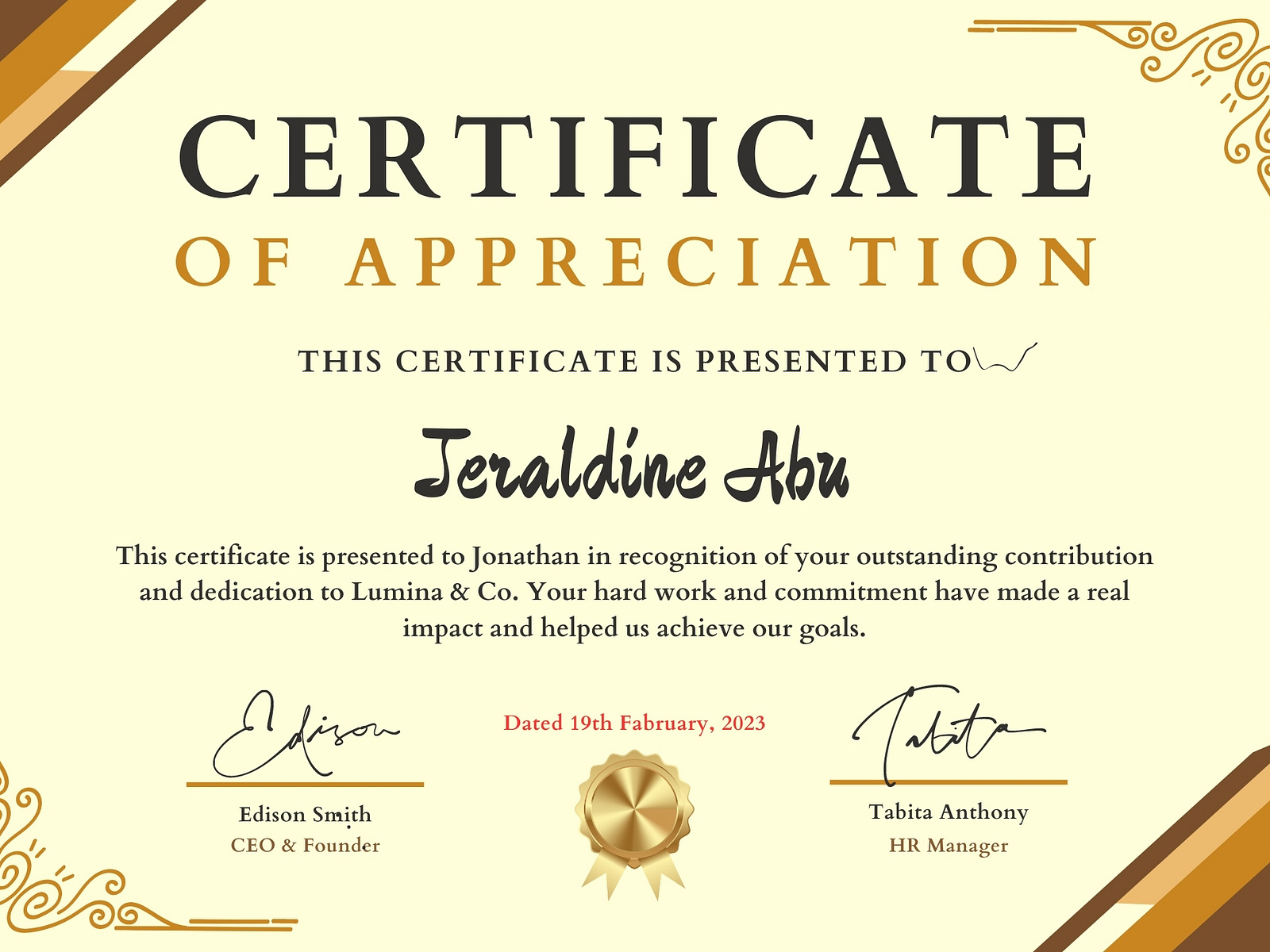 Certificate of appreciation by Emmanuel Egbong on Dribbble