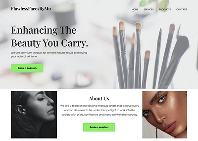 Makeup Brand Landing Page landing page ui