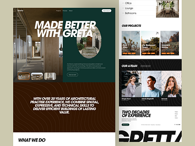 Gretta Website architecture architecture design building buildings clean homepage landingpage real estate residential typography ui urban achitecture web