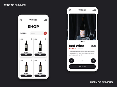 wine of summer mobile design adobe xd branding design graphic design illustration minimal mobile modern ui uiux wine winery