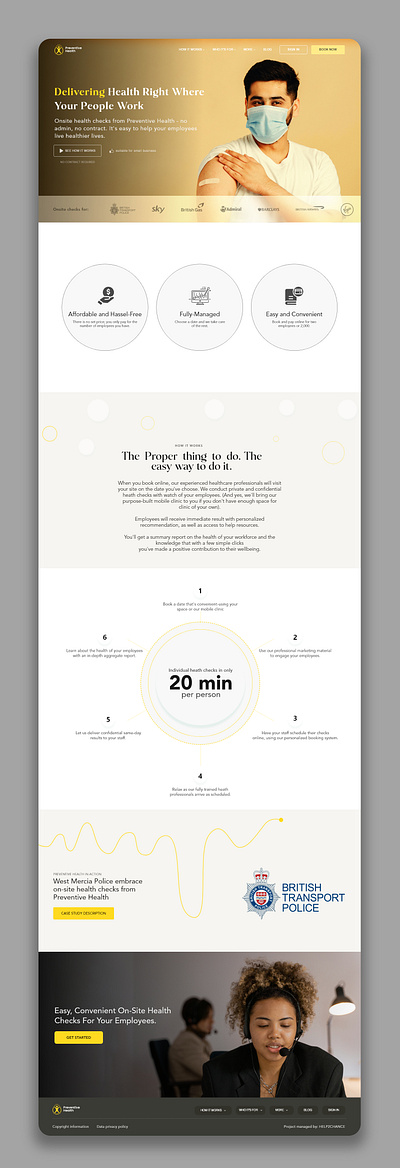 Preventive Health Landing Page adobe xd creativeprocess designcommunity designfeedback digitalhealth employeehealth health healthcare healthtech landingpage nocontract preventivehealth uiuxdesign webdesign