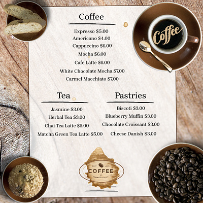 Coffee Cafe Menu