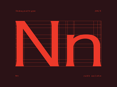 36 days of type: Nn 36daysoftype bold font glyph letter n modern sans serif type typography zakk waleko