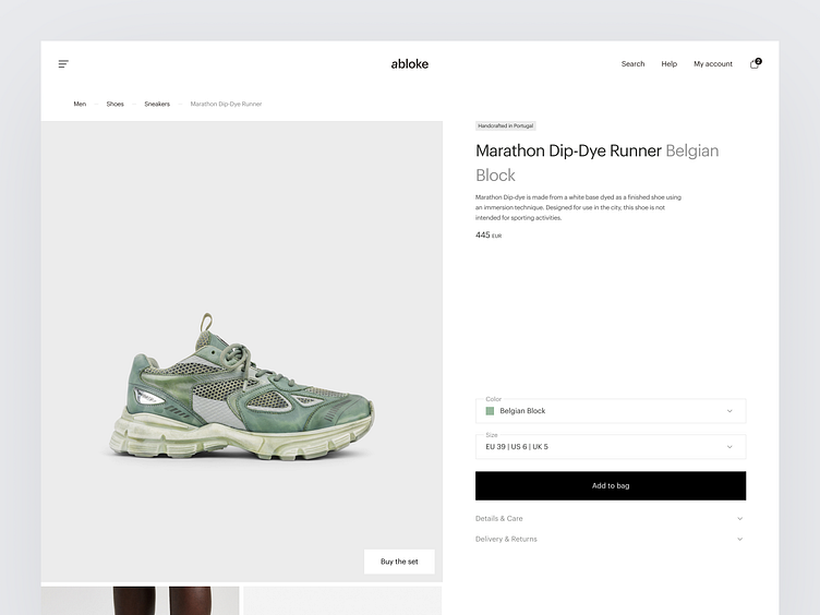 Product page - abloke Clothing Store by Dominik Tyka for Abysso on Dribbble