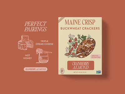 Packaging Icons & Illustration Work for Maine Crisp branding crackers crisps design drawing food icons illustration maine