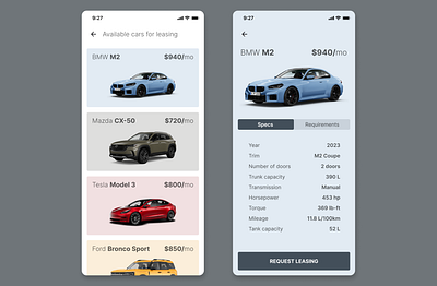 Re-leasing app design ui