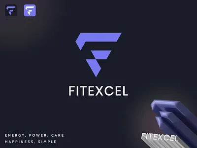 FITEXCEL - Logo, Branding 3d art brand brand identity branding creative design icon identity logo logo design logo mark minimal minimalist logo modern logo professional logo typography vector