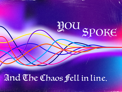 Chaos Controlled adobe chaos experiment glowing gothic font gradient grainy graphic design highlights illustrator inspired just for fun mesh gradient multiple strokes orange purple shadows strokes waves yellow