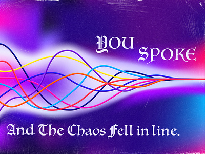 Chaos Controlled adobe chaos experiment glowing gothic font gradient grainy graphic design highlights illustrator inspired just for fun mesh gradient multiple strokes orange purple shadows strokes waves yellow