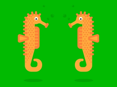 Seahorse digital art flat design graphic design illustration 2d vector art