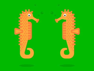 Seahorse digital art flat design graphic design illustration 2d vector art